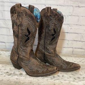 LAREDO LUCRETIA STUDDED SNAKE INLAY COWGIR…